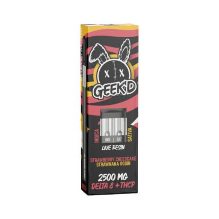 Live Resin Delta 8 THC Vape Pen With THC-P – Strawnana & Strawberry Cheesecake – 2.5g – Geek’d
